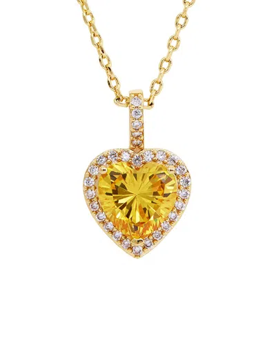 Savvy Cie 18k Vermeil Cz Drop Pendant In Gold