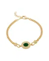 Savvy Cie 18k Vermeil Lab-created Emerald Bracelet