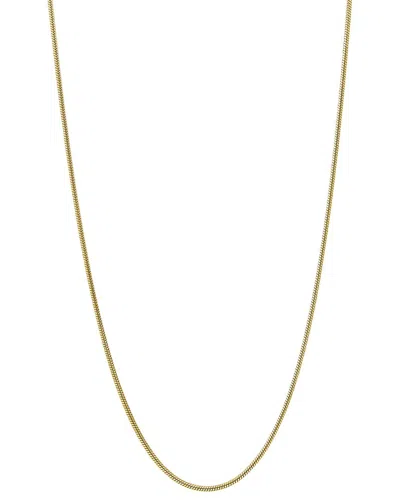 Savvy Cie 18k Over Silver Snake Chain Necklace In Gold
