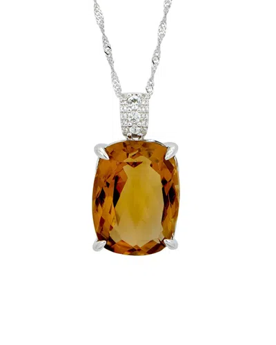 SAVVY CIE SAVVY CIE SILVER 20.00 CT. TW. CITRINE CZ NECKLACE