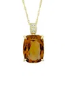 Savvy Cie 18k Plated Silver 20.00 Ct. Tw. Citrine Cz Necklace