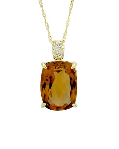 SAVVY CIE SAVVY CIE 18K PLATED SILVER 20.00 CT. TW. CITRINE CZ NECKLACE