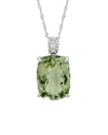 Savvy Cie Silver 20.00 Ct. Tw. Green Amethyst Cz Necklace