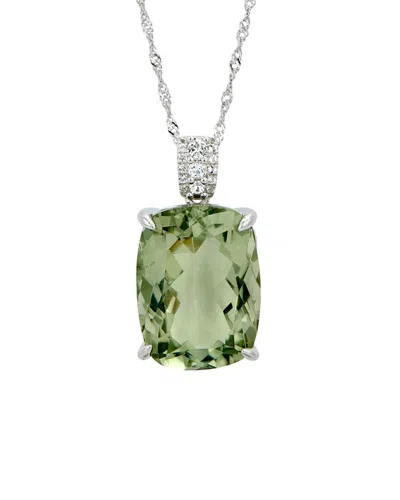 SAVVY CIE SAVVY CIE SILVER 20.00 CT. TW. GREEN AMETHYST CZ NECKLACE