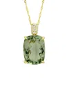 Savvy Cie 18k Plated Silver 20.00 Ct. Tw. Green Amethyst Cz Necklace