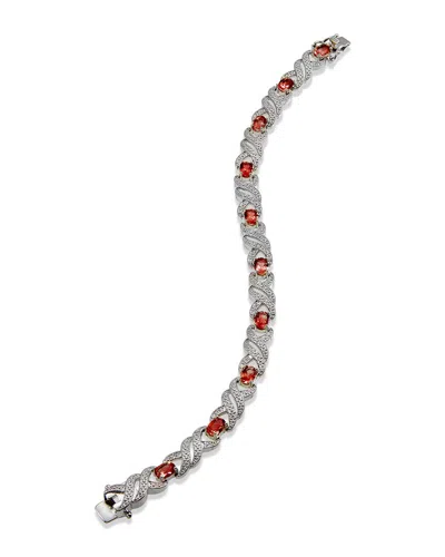 Savvy Cie Garnet And Diamond Bracelet 4.00gtw And 0.02tcw