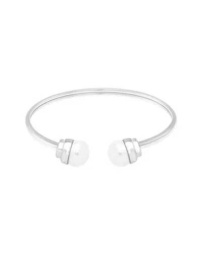 Savvy Cie 9-10mmmm Pearl Cuff Bracelet In Metallic