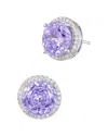 Savvy Cie Beauitful Rhodium Plated Sterling Silver Studs Fea In Metallic