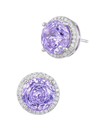 Savvy Cie Beauitful Rhodium Plated Sterling Silver Studs Fea In Metallic