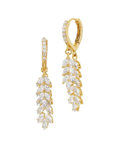 Savvy Cie Gold Plated Bronze Marquise Tassle Dangle Earring