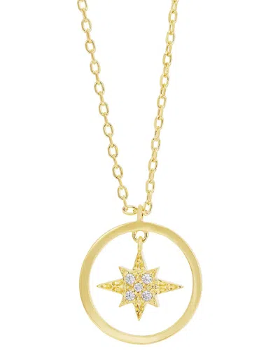 Savvy Cie Gold Plated Bronze Silver Cz Star Pendant