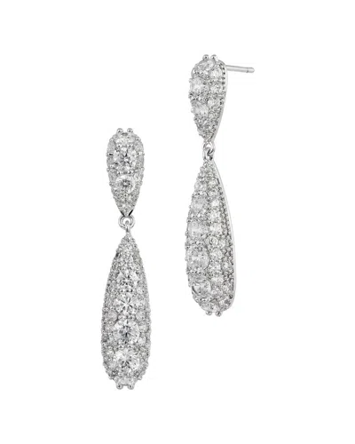 Savvy Cie Cz Drop Earrings In Burgundy