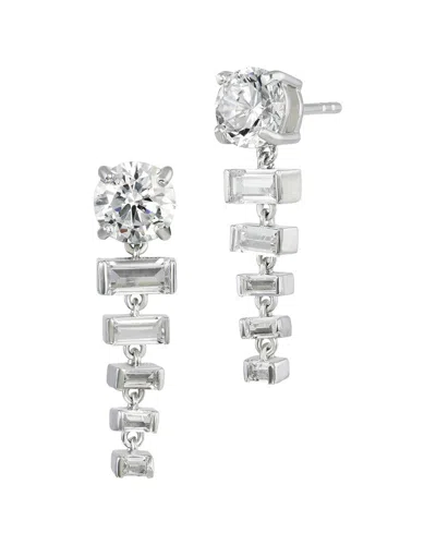 Savvy Cie Cz Drop Earrings In Transparent
