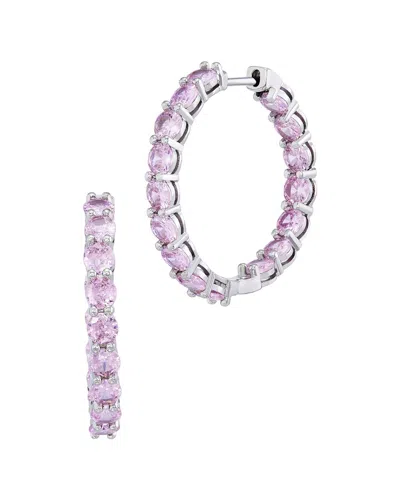 Savvy Cie Cz Hoop Earrings In White