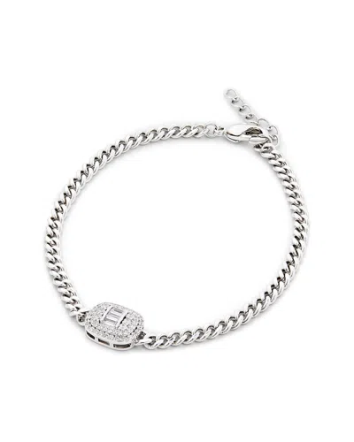 Savvy Cie Cz Link Bracelet In Gray