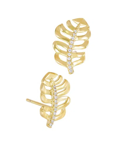 Savvy Cie Cz Stud Earrings In Gold