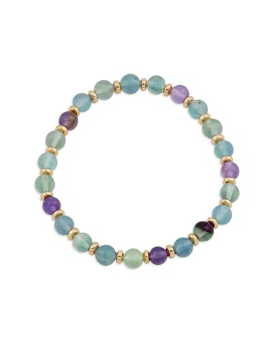 Savvy Cie Gemstone Stretch Bracelet In Multi