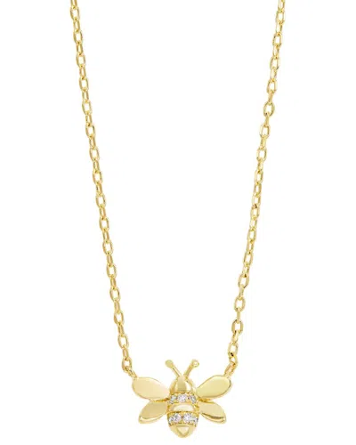 Savvy Cie Gold Plated Bronze Bee Charm Necklace