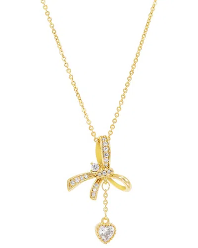 Savvy Cie Gold Plated Bronze Bow Necklace