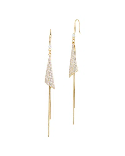 Savvy Cie Gold Plated Bronze Cz Tassle Earring