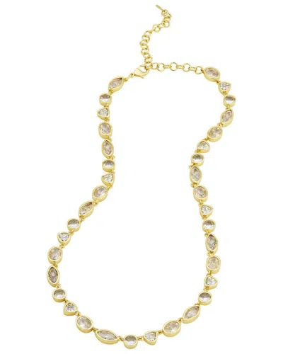 Savvy Cie Gold Plated Cz Tennis Necklace Necklace In Multi