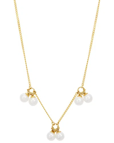 Savvy Cie Gold Plated Sterling Silver Fasux Pearl Fringe Nec