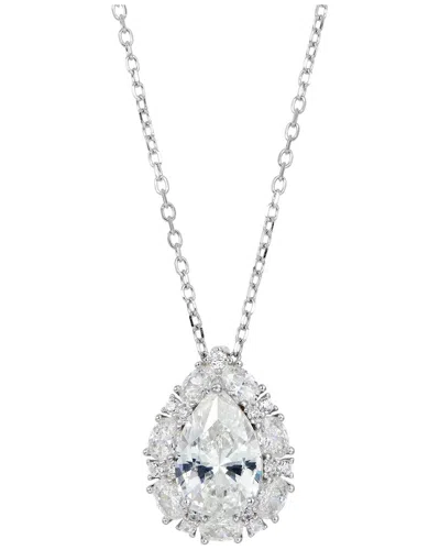 Savvy Cie Gorgeous Rhodium Plated Sterling Silver Pendant On In Metallic