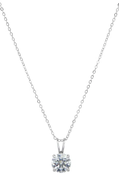 Savvy Cie Jewels 10kt White Gold 1 Carat Moissanite Solitaire Pendant Necklace