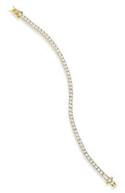 Savvy Cie Jewels 14k Gold Plated Cubic Zirconia Tennis Bracelet In Yellow