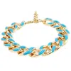 Savvy Cie Jewels 14k Yellow Gold Over Brass Enamel Link Bracelet