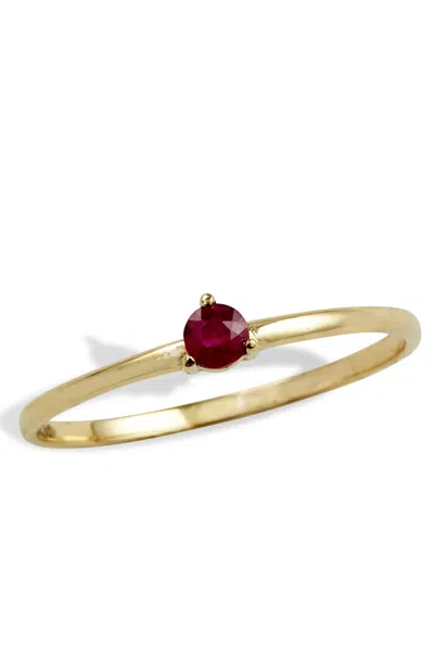 Savvy Cie Jewels 14kt Gold 3 Prong Single Blue Sapphire Rings In Red