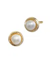 Savvy Cie Jewels 14kt Gold 3mm Cultured Freshwater Pearl Stud Earrings In Yellow