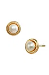 Savvy Cie Jewels 14kt Gold 4mm Cultured Freshwater Pearl Stud Earrings In Yellow