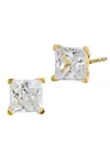 Savvy Cie Jewels 14kt Post And Ss 6mm Princess Cut Stud Earrings In Multi