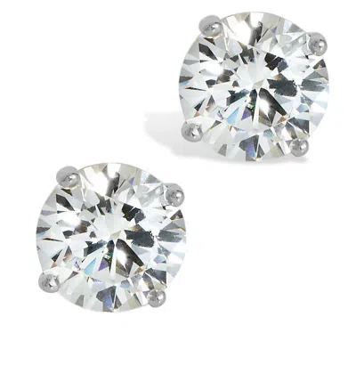 Savvy Cie Jewels 14kt Post / Ss 6mm Swarovski Crystal Stud Earrings In Multi