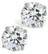 Savvy Cie Jewels 14kt Post / Ss 7mm Swarovski Crystal Stud Earrings In Multi