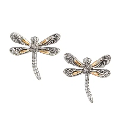 Savvy Cie Jewels 18k Gold &silver Dragonfly In White
