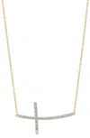 Savvy Cie Jewels 18k Gold Over Sterling Silver Diamond Necklace In Silver