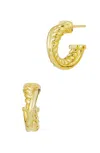 Savvy Cie Jewels 18k Gold Plated 17mm Hoop Earrings In Multi
