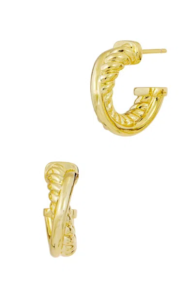 Savvy Cie Jewels 18k Gold Plated 17mm Hoop Earrings In Multi