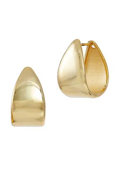 Savvy Cie Jewels 18k Gold Plated Bold Huggie Hoop Earring In Yellow