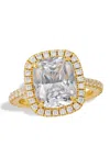Savvy Cie Jewels 18k Gold Plated Brass Cushion Ring In Multi