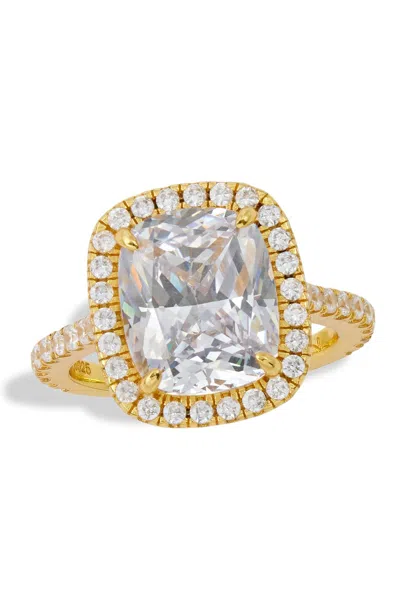 Savvy Cie Jewels 18k Gold Plated Brass Cushion Ring In Multi