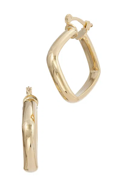 Savvy Cie Jewels 18k Gold Plated Brazillian Hoops In Yellow Gold