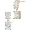 Savvy Cie Jewels 18k Gold Plated Cubic Zirconia Drop Earrings In Yellow
