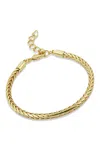 Savvy Cie Jewels 18k Gold Plated Cylindrical Smooth Bracelet In Yellow