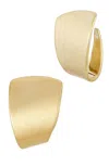 Savvy Cie Jewels 18k Gold Plated Foldover Stud Earrings In Gold
