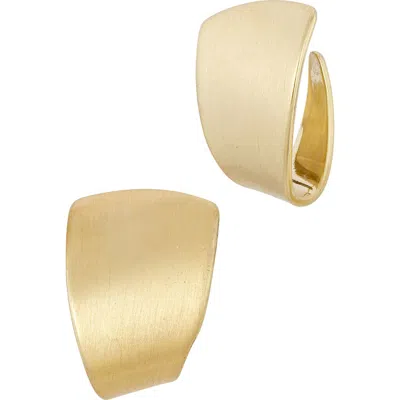 Savvy Cie Jewels 18k Gold Plated Foldover Stud Earrings In Yellow