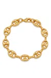 Savvy Cie Jewels 18k Gold Plated Gucci Link Bracelet In Yellow