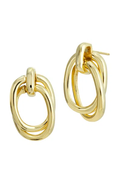 Savvy Cie Jewels 18k Gold Plated Light Weight Door Knocker Earrings In Yellow